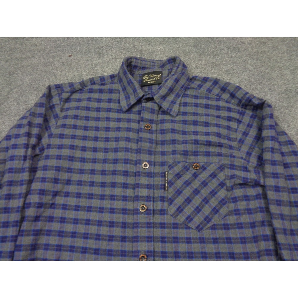 Blue Plaid Men's Casual Button Down Shirt - Picture 9 of 15